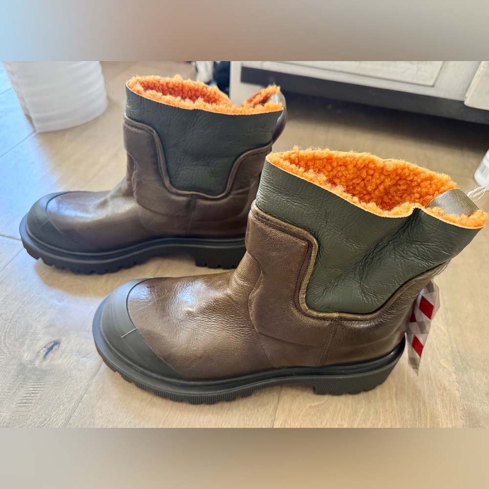 A.S.98 Theodore Brown Leather Boots with Orange Interior fur lined BRAND NEW 39